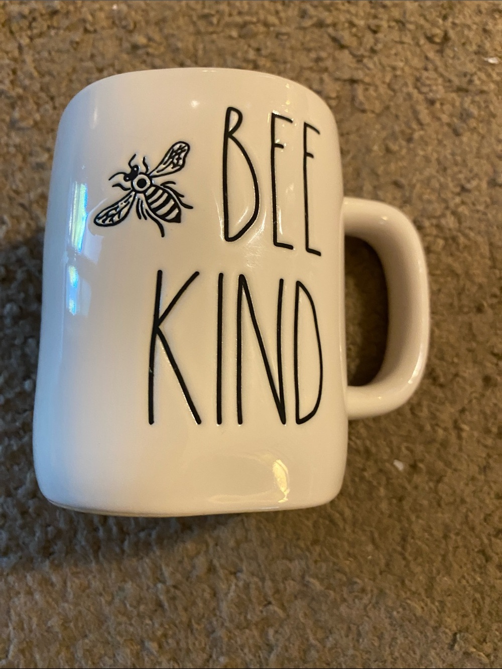 Rae Dunn White Ceramic Mug with Black Bee & 'BEE KIND' Lettering